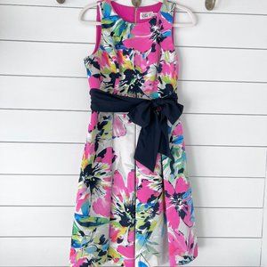 Eliza J Floral Faille Fit & Flare Dress